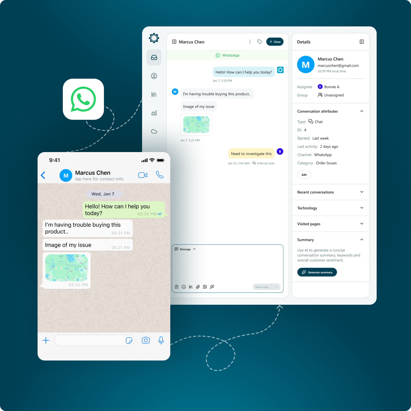 WhatsApp in Your Support Inbox